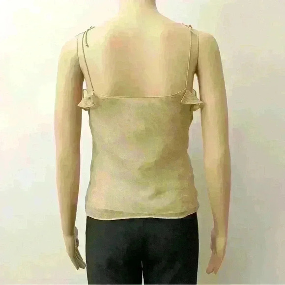 CLUB MONACO Silk cami top,spaghetti straps ruffles. Size XS. - Picture 2 of 6